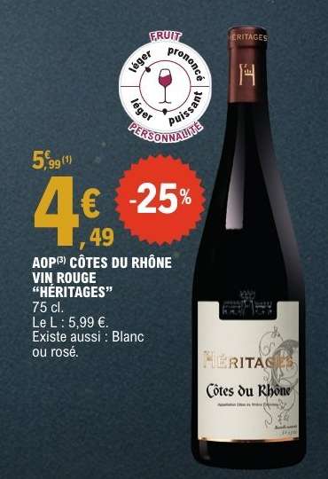 CÔTES DU RHÔNE VIN ROUGE “HÉRITAGES”