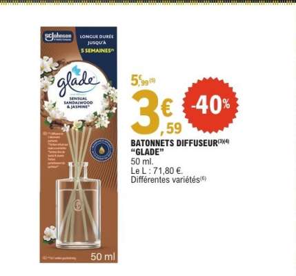 BATONNETS DIFFUSEUR "GLADE"