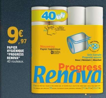 PAPIER HYGIÉNIQUE 'PROGRESS RENOVA'