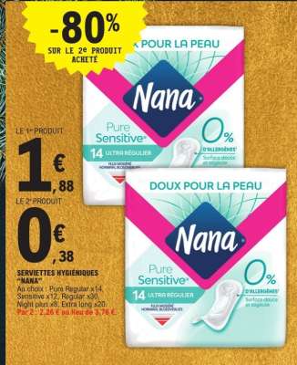 Nana Pure Sensitive Serviettes Hygiéniques