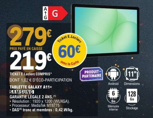 TABLETTE GALAXY A11+