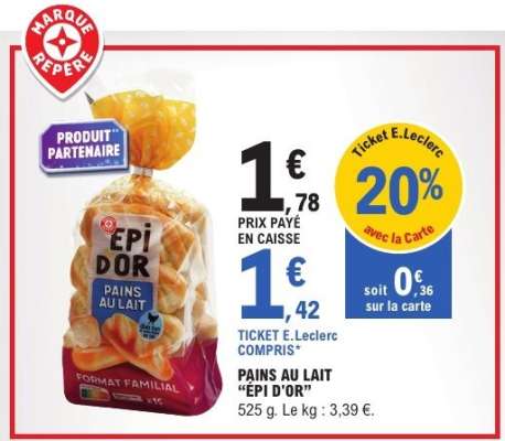 PAINS AU LAIT 'ÉPI D'OR'