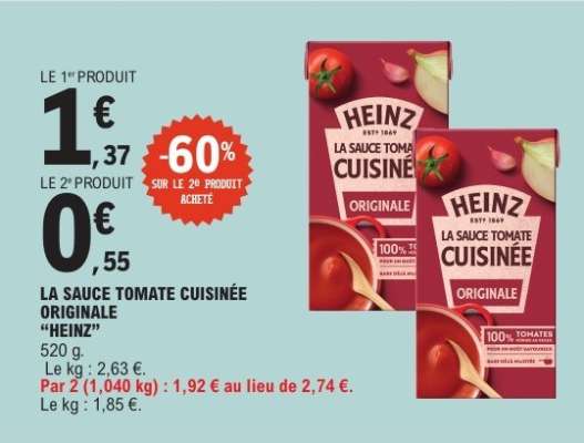 La Sauce Tomate Cuisinée Originale 'Heinz'