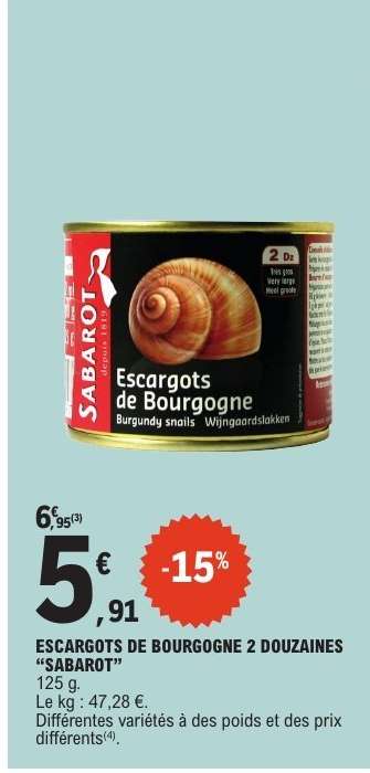 ESCARGOTS DE BOURGOGNE 2 DOUZAINES “SABAROT”