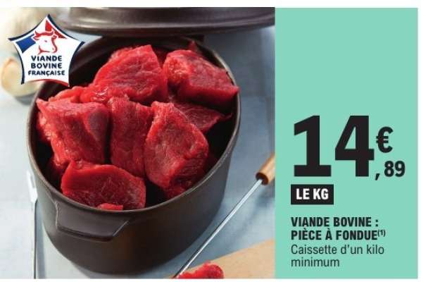 Viande bovine : pièce à fondue