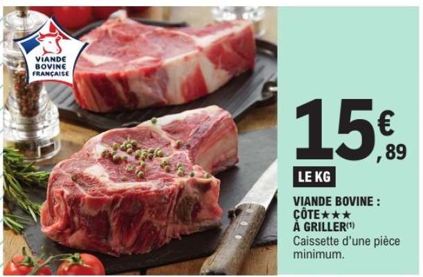 Viande Bovine : Côte à Griller