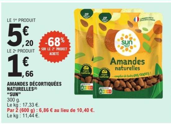 Amandes Décortiquées Naturelles 'Sun'