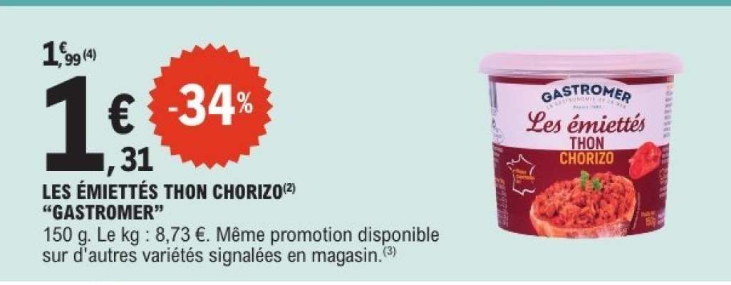 LES ÉMIETTÉS THON CHORIZO "GASTROMER"