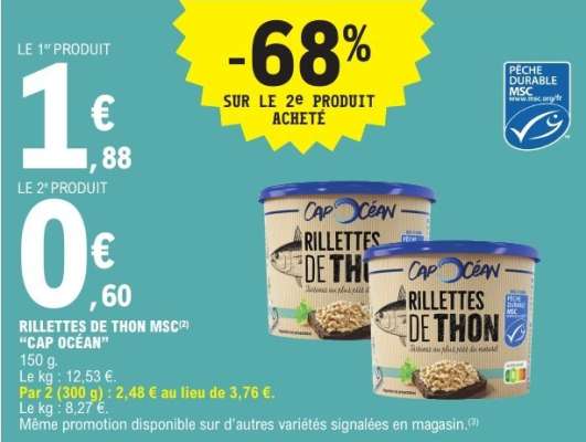 RILLETTES DE THON MSC "CAP OCÉAN"