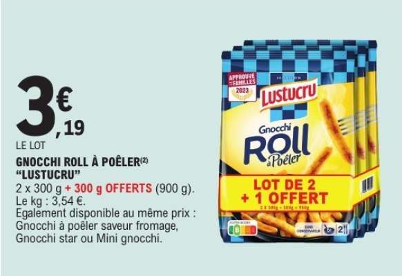 Gnocchi Roll à Poêler "Lustucru"