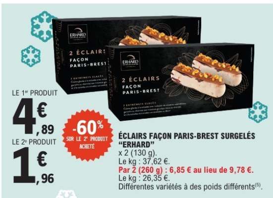 ÉCLAIRS FAÇON PARIS-BREST SURGELÉS “ERHARD”