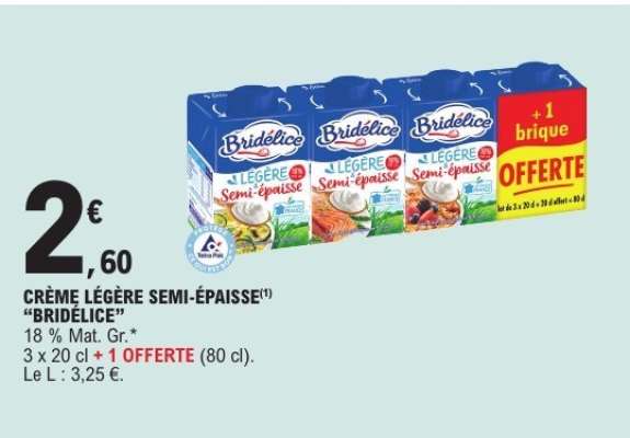 Crème Légère Semi-Épaisse Bridélice