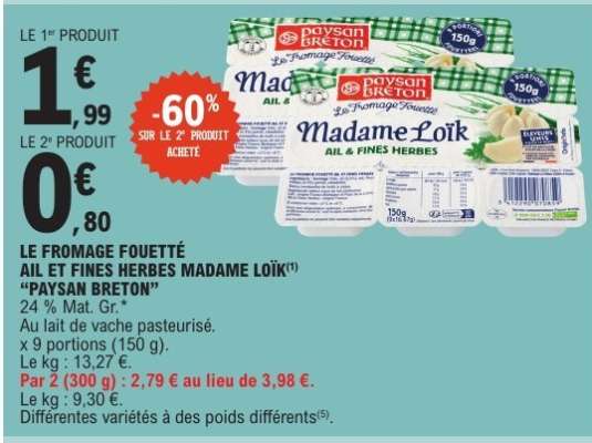 LE FROMAGE FOUETTÉ AIL ET FINES HERBES MADAME LOÏK
