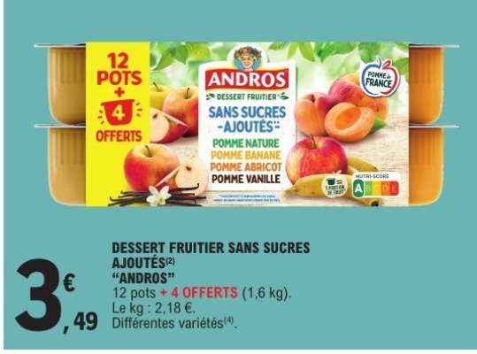 Dessert fruitier sans sucres ajoutés