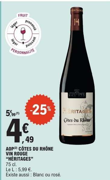 AOP CÔTES DU RHÔNE VIN ROUGE 'HÉRITAGES'