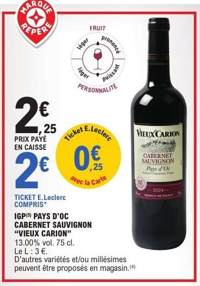 IGP(9) PAYS D'OC CABERNET SAUVIGNON 'VIEUX CARION'