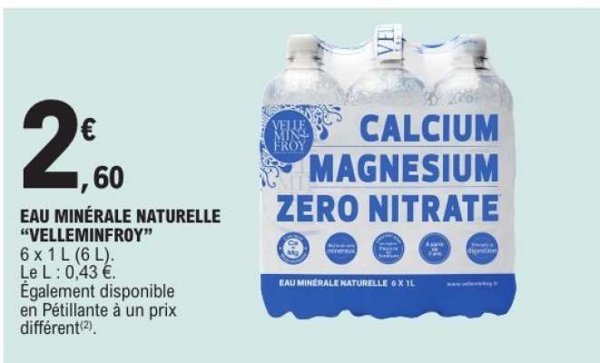 EAU MINÉRALE NATURELLE "VELLEMINFROY"
