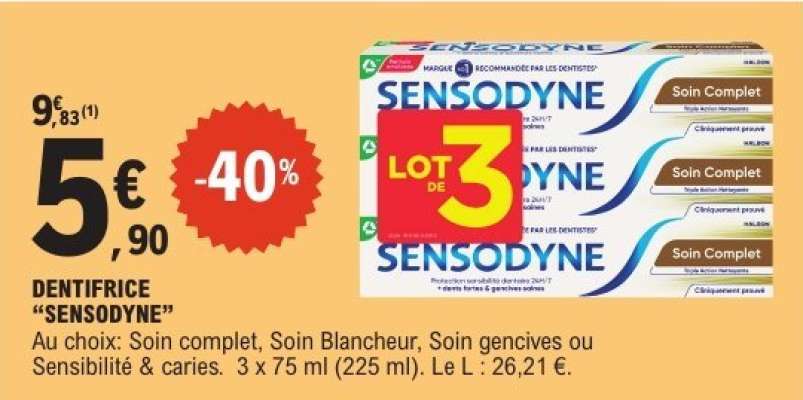 Dentifrice Sensodyne
