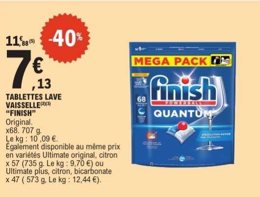 Tablettes Lave Vaisselle Finish