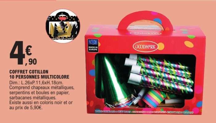 COFFRET COTILLON 10 PERSONNES MULTICOLORE