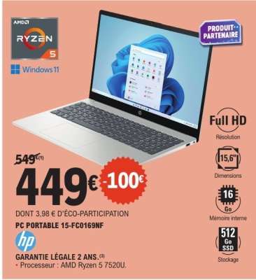 PC PORTABLE 15-FC0169NF