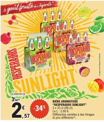 BIÈRE AROMATISÉE “DESPERADOS SUNLIGHT”