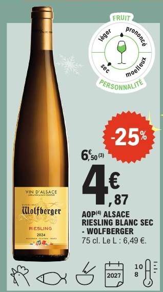 AOP ALSACE RIESLING BLANC SEC - WOLFBERGER