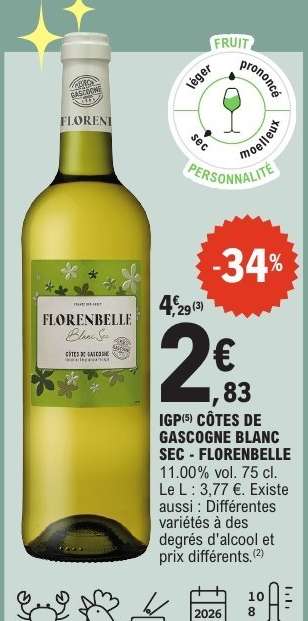 IGP CÔTES DE GASCOGNE BLANC SEC "FLORENBELLE"