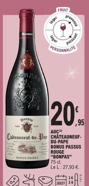 AOC CHÂTEAUNEUF-DU-PAPE BONUS PASSUS ROUGE “BONPAS”