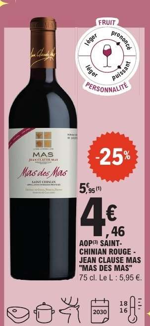 AOP SAINT-CHINIAN ROUGE - JEAN CLAUSE MAS "MAS DES MAS"