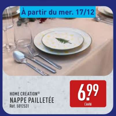 HOME CREATION® NAPPE PAILLETÉE