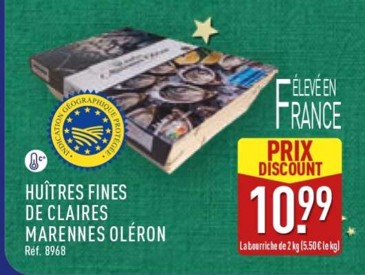 HUITRES FINES DE CLAIRES MARENNES OLÉRON