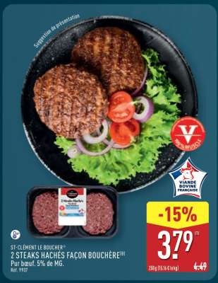 2 STEAKS HACHÉS FAÇON BOUCHÈRE