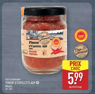 PIMENT D'ESPELETTE AOP