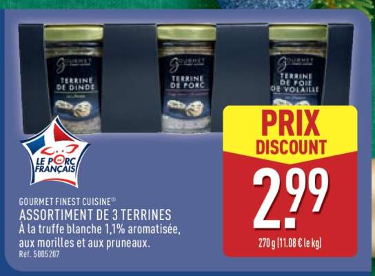 GOURMET FINEST CUISINE ASSORTIMENT DE 3 TERRINES