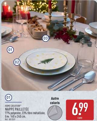 HOME CREATION® NAPPE PAILLETÉE