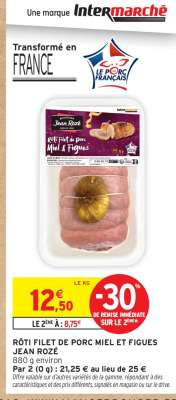 RÔTI FILET DE PORC MIEL ET FIGUES JEAN ROZÉ