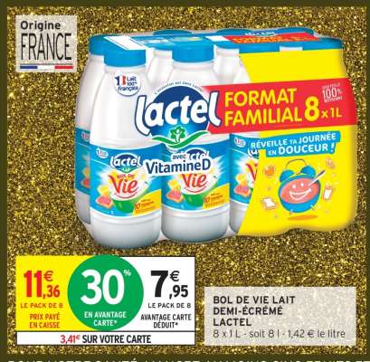 BOL DE VIE LAIT DEMI-ÉCRÉMÉ LACTEL