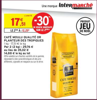 CAFÉ MOULU QUALITÉ OR PLANTEUR DES TROPIQUES