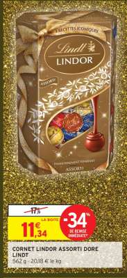 CORNET LINDOR ASSORTI DORE LINDT