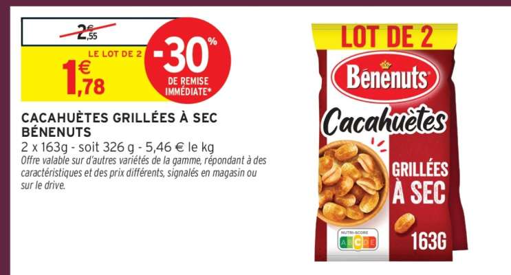 CACAHUÈTES GRILLÉES À SEC BÉNÉNUTS