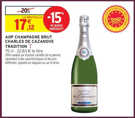AOP CHAMPAGNE BRUT CHARLES DE CAZANOVE TRADITION