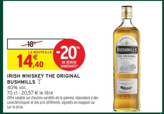 IRISH WHISKEY THE ORIGINAL "BUSHMILLS"