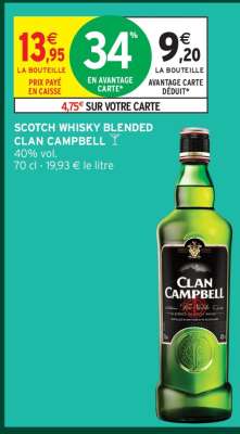 SCOTCH WHISKY BLENDED CLAN CAMPBELL