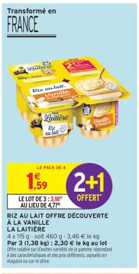 Riz au Lait Offre Découverte à la Vanille La Laitière