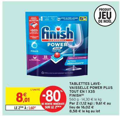 TABLETTES LAVE-VAISSELLE POWER PLUS TOUT EN 1 X35 FINISH