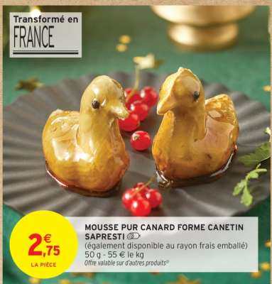 Mousse pur canard forme canetin Sapresti