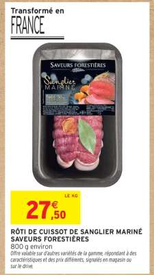 RÔTI DE CUISSOT DE SANGLIER MARINÉ SAVEURS FORESTIÈRES