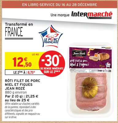 RÔTI FILET DE PORC MIEL ET FIGUES JEAN ROZÉ