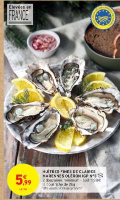 HUÎTRES FINES DE CLAIRES MARENNES-OLÉRON IGP N°3